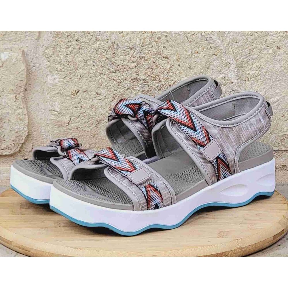 MUK LUKS Roller Derby Clay Multi Color Adjustable Strap Sandal Size 9 NEW